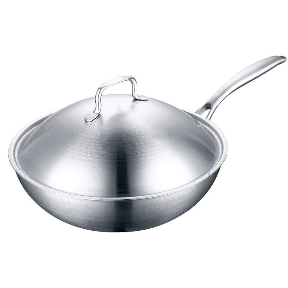 Amazon.co.jp: 蓋付き鍋 ステンレススチール 中華鍋 フルスクリーン